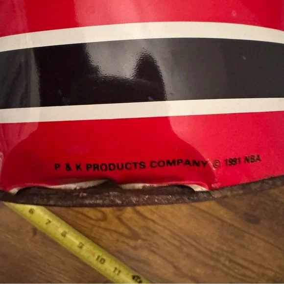 Vintage 1991 Chicago Bulls NBA Metal Trash Can Jordan Era P&K Products - Picture 9 of 9